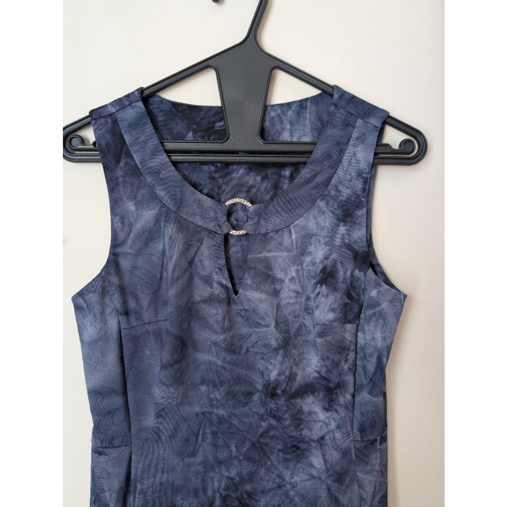 AB STUDIO Blue Black Tie Dye Sleeveless Dress Size Small - Picture 5 of 8